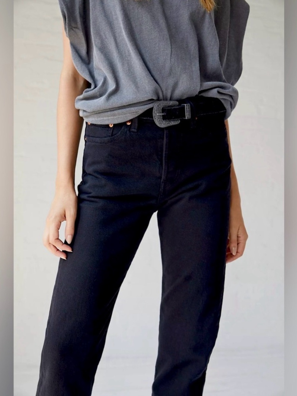 Levi's 505 Women's Straight Jeans Black 28x32